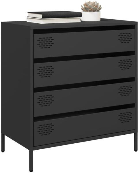 vidaXL Sideboard Schwarz 68 x 39 x 73,5 cm Kaltgewalzter Stahl 851286