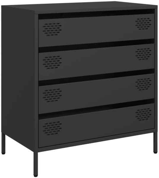 vidaXL Sideboard Schwarz 68x39x73,5 cm Kaltgewalzter Stahl 851286