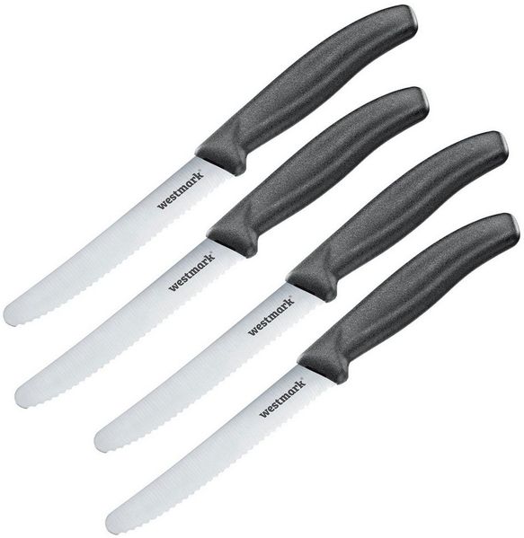 WESTMARK Besteck-Set 4 Frühstücksmesser (4-tlg), 4 Personen, Edelstahl, Kunststoff, rostfrei, 5 Jahre Garantie