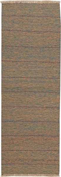 Looma 'Minoo' Kelim Gashgai handgewebt, Schurwolle Braun, 65x187 cm