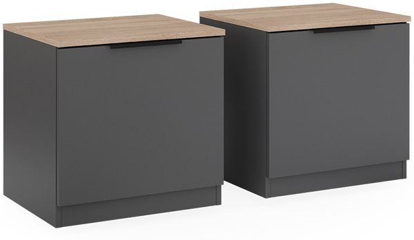 Nachttisch Betti Anthrazit/Sonoma 2er Set Vicco