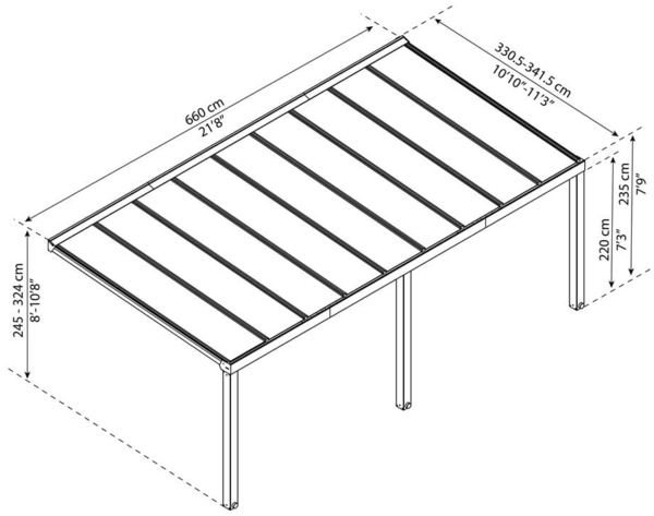 Palram - Canopia Aluminium Terrassenüberdachung Bild 6