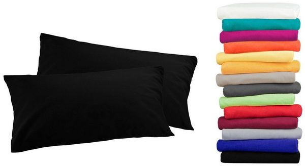MOON Kissenbezug / Seitenschläferkissenbezug, 2er Pack, 100% Baumwolle, Linon, Schwarz, 40x40