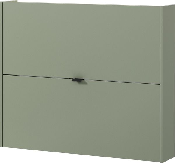 Germania Schuhschrank 1368-629 GW-Ameca, in Taupegrün/Navarra-Eiche, geringe Tiefe - ideal für schmale Flure, 100 x 83 x 18 cm (BxHxT)