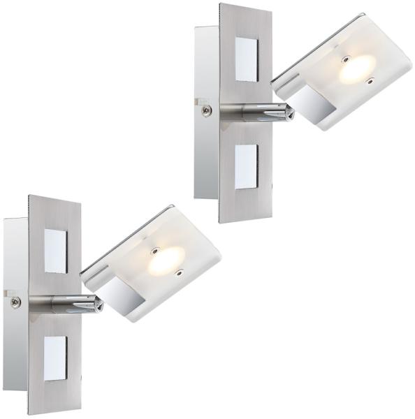 2er LED Wandleuchte, Spot flexibel, satiniert, L 15cm