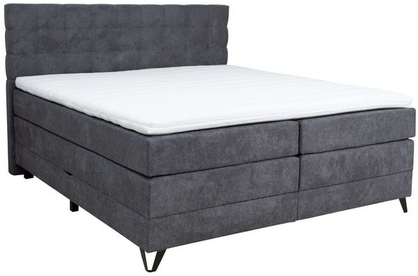 Home affaire Boxspringbett Ilona, Doppelbett, Polsterbett, Federkernbett, Komforbett, 160, 180 cm, inkl. Topper, zwei Bettkästen, Taschen-Federkernmatratze, Härtegrad 3