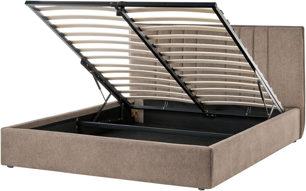 Bett mit Stauraum Stoff TARASCON 160 x 200 cm Taupe
