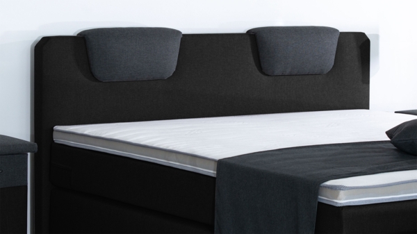 Meisterbetten Boxspringbett Iris 120x220 in WT-Schwarz in WT-Dunkel Grau, Matratzenbezug Nano, Komfortschaum-Topper Bild 5