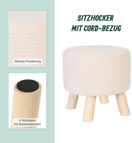 Relaxdays Hocker Cord Bild 5