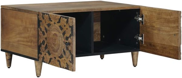 vidaXL Couchtisch Braun 80 x 50 x 40 cm Massivholz Mango 4018337 Bild 2