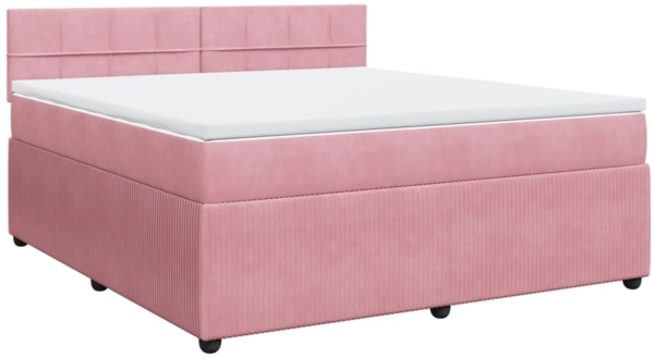 vidaXL Boxspringbett mit Matratze Rosa 180x200 cm Samt 3287811