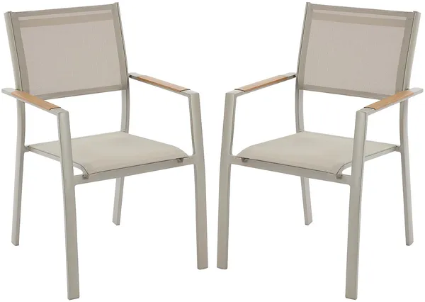 Vente-unique - MACILA Garden dining set Metall Schokoladenbraun - B 60 cm x H 89 cm x L 57 cm