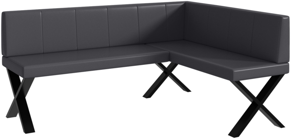 MEBLINI Eckbank für Esszimmer - Küchenbank - Essecke - Sitzecke Küche - PETER - X-Beine 128x168x87cm Rechts - Grau Kunstleder