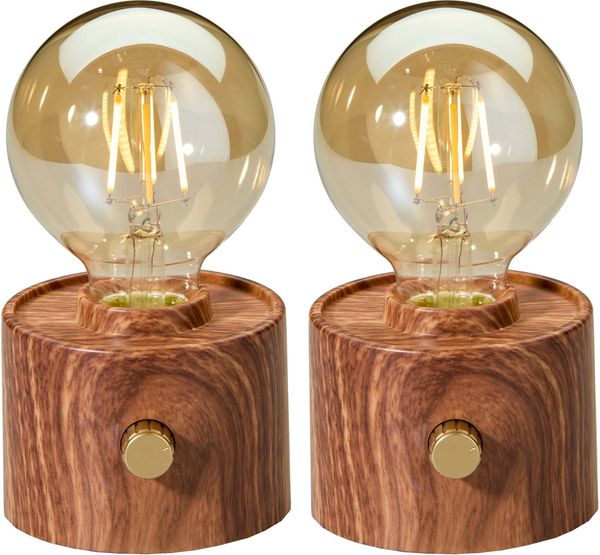 Northpoint LED Nachttischlampe Vintage Akku LED Tischlampe mit USB-C dimmbar