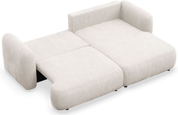 Selsey Tvoya Ecksofa mit Schlaffunktion, Ottomane rechts, Creme-Chenille Bild 4