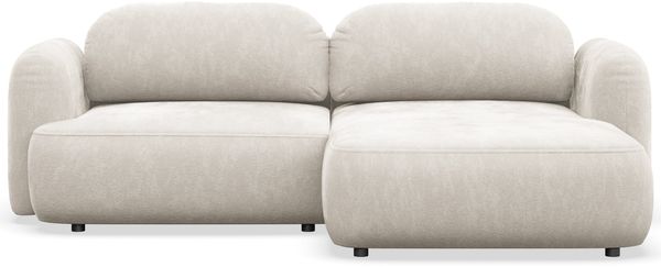 Selsey Tvoya Ecksofa mit Schlaffunktion, Ottomane rechts, Creme-Chenille