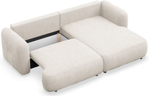 Selsey Tvoya Ecksofa mit Schlaffunktion, Ottomane rechts, Creme-Chenille Bild 7
