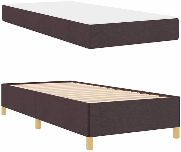 vidaXL Bettrahmen mit Matratze Dunkelbraun 80 x 200 cm Stoff 3398895 Bild 6
