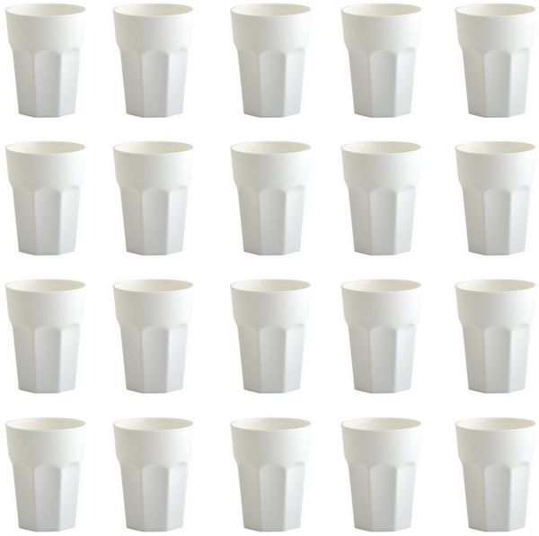 Engelland Becher Kunststoffbecher in modernen Pastellfarben, Mehrweg, 20-tlg, Kunststoff, spülmaschinengeeignet, bruchfest, wiederverwendbar, 250 ml, 0,25 Liter