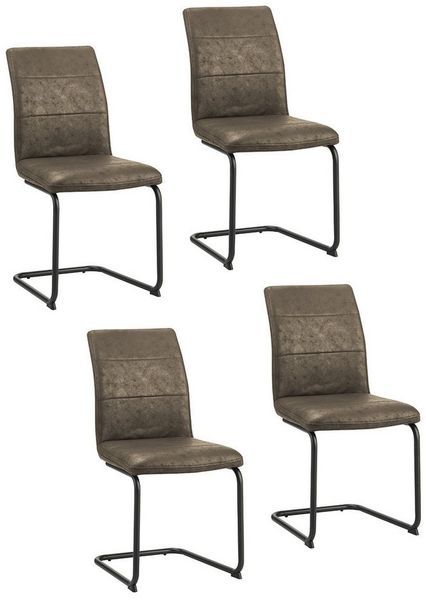 HTI-Living Freischwinger Schwingstuhl Antikhellbraun (Set, 4 St), Freischwinger Esszimmerstuhl