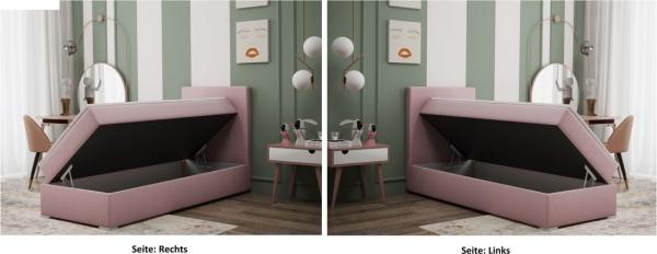 Boxspringbett Schlafzimmerbett SALMA 90x200cm in Stoff Soro Rot Bild 2