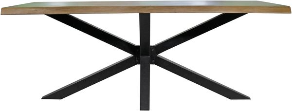 Esstisch Baumkante massiv Akazie Natur 220 x 100 Spider-Gestell schwarz TIM 135769629 Bild 5