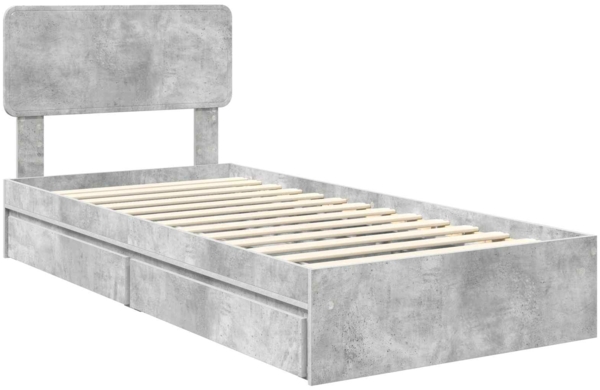 vidaXL Aufbewahrungsbett Beton Grau 75x190 cm Holzwerkstoff 3412328 Bild 3