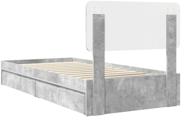 vidaXL Aufbewahrungsbett Beton Grau 75x190 cm Holzwerkstoff 3412328 Bild 9