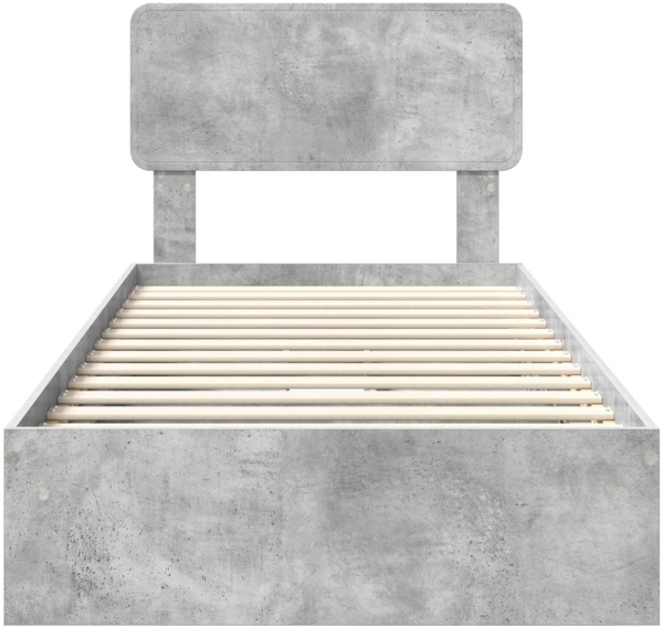 vidaXL Aufbewahrungsbett Beton Grau 75x190 cm Holzwerkstoff 3412328 Bild 7