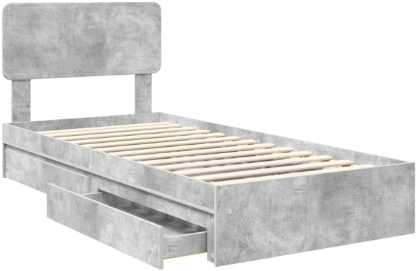 vidaXL Aufbewahrungsbett Beton Grau 75x190 cm Holzwerkstoff 3412328 Bild 4