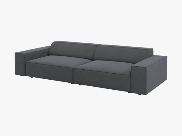 Micadoni Sofa Jodie 4-Sitzer Strukturierter Stoff Megan Dunkelgrau Bild 3