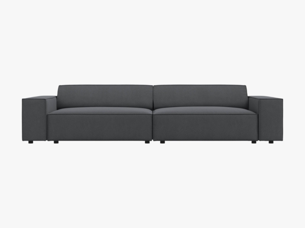 Micadoni Sofa Jodie 4-Sitzer Strukturierter Stoff Megan Dunkelgrau Bild 1