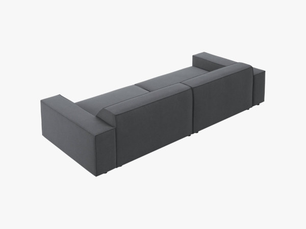 Micadoni Sofa Jodie 4-Sitzer Strukturierter Stoff Megan Dunkelgrau Bild 4