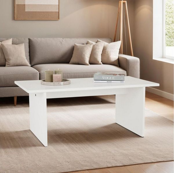 IDIMEX Couchtisch SALTO, Wohnzimmertisch aus Kiefer Massivholz, rechteckig, Sofatisch weiß