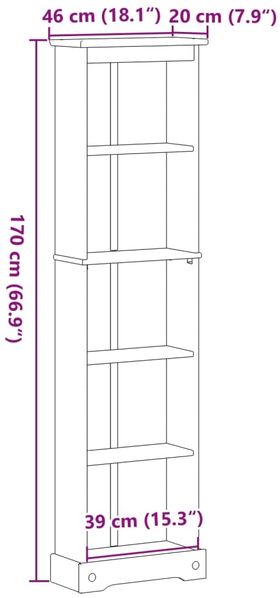 vidaXL Bücherregal Corona 46x20x170 cm Massivholz Kiefer 4002779 Bild 9