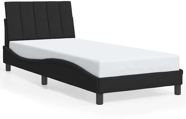 Einzelbettgestell Design für Erwachsene ohne Matratze Schwarz 90x190 cm Samt d5092e