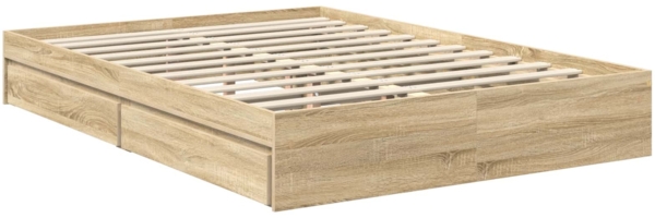 vidaXL Aufbewahrungsbett Sonoma-Eiche 135x190 cm Holzwerkstoff 3411904 Bild 5