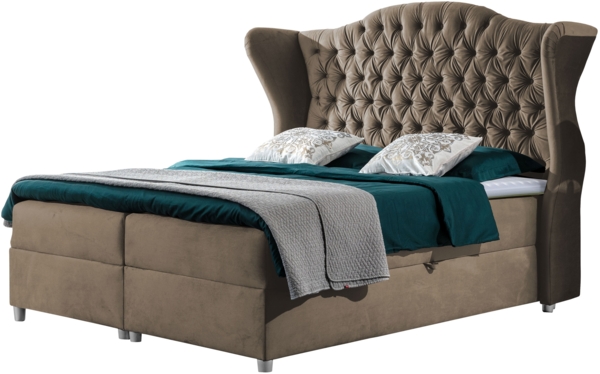 Boxspringbett Caltha, braun, 140x200 cm