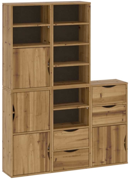 vidaXL Beistellschränke 5 Stk. ODDA 40x24x79 cm Massivholz Kiefer 3365358