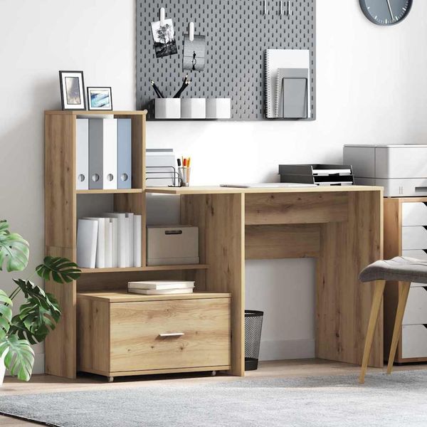 vidaXL Schreibtisch Artisan-Eiche 131,5 x 50 x 106,5 cm Holzwerkstoff 3337272