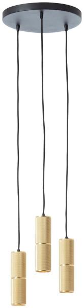 Brilliant AG Leuchten G80051-86 Marty LED Pendelleuchte 3-flammig schwarz matt gold