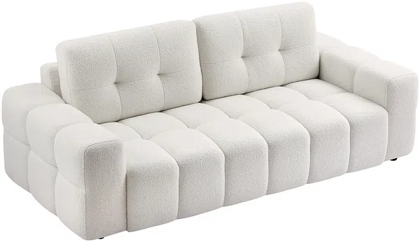 Vente-unique - SOPELANA Sofa Stoff Weiß - B 100 cm x H 78 cm x L 220 cm Bild 2