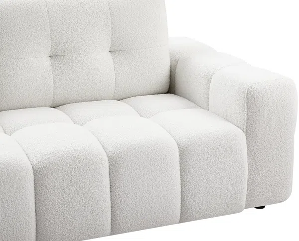 Vente-unique - SOPELANA Sofa Stoff Weiß - B 100 cm x H 78 cm x L 220 cm Bild 4