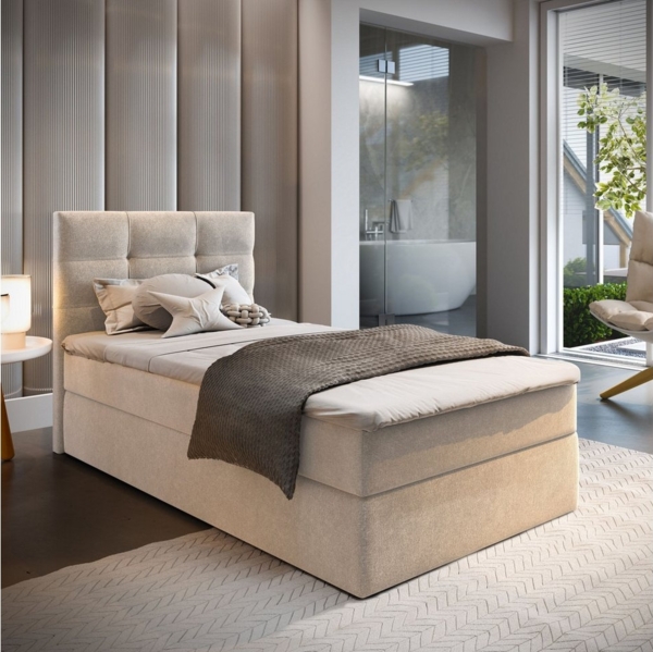 Masseno Boxbett GLOS 90x200 cm mit Bonell Matratze und Topper