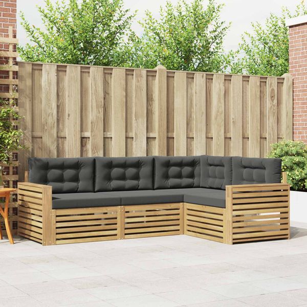 vidaXL Outdoor-Sofagarnitur 4 pcs Weiß und Anthrazit 3390412