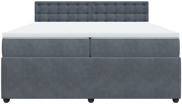 vidaXL Boxspringbett mit Matratze Dunkelgrau 200x200 cm Samt 3290143 Bild 6