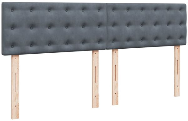 vidaXL Boxspringbett mit Matratze Dunkelgrau 200x200 cm Samt 3290143 Bild 9