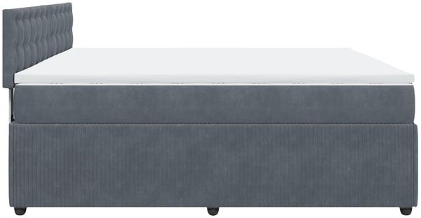 vidaXL Boxspringbett mit Matratze Dunkelgrau 200x200 cm Samt 3290143 Bild 7