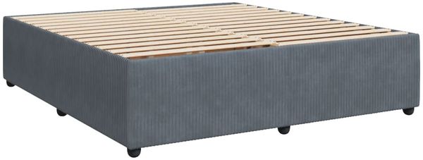 vidaXL Boxspringbett mit Matratze Dunkelgrau 200x200 cm Samt 3290143 Bild 10