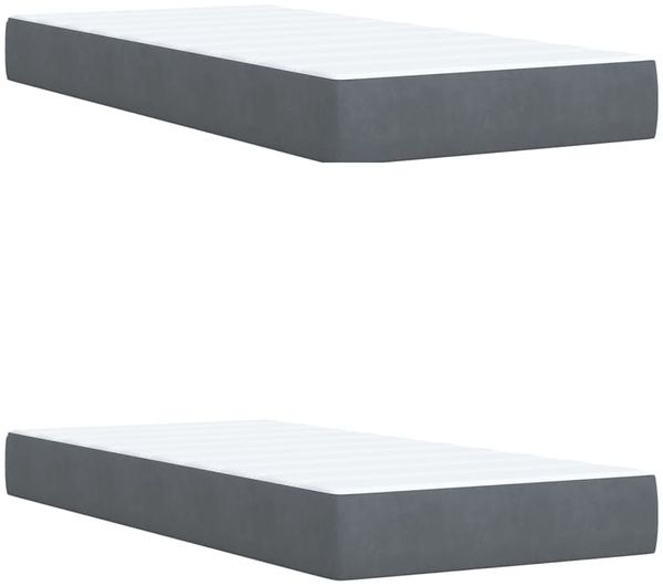 vidaXL Boxspringbett mit Matratze Dunkelgrau 200x200 cm Samt 3290143 Bild 11